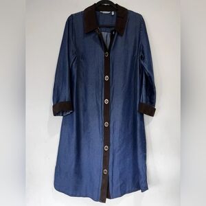 Soft Surroundings Chambray Blue Modest Western Country Dress Size XL